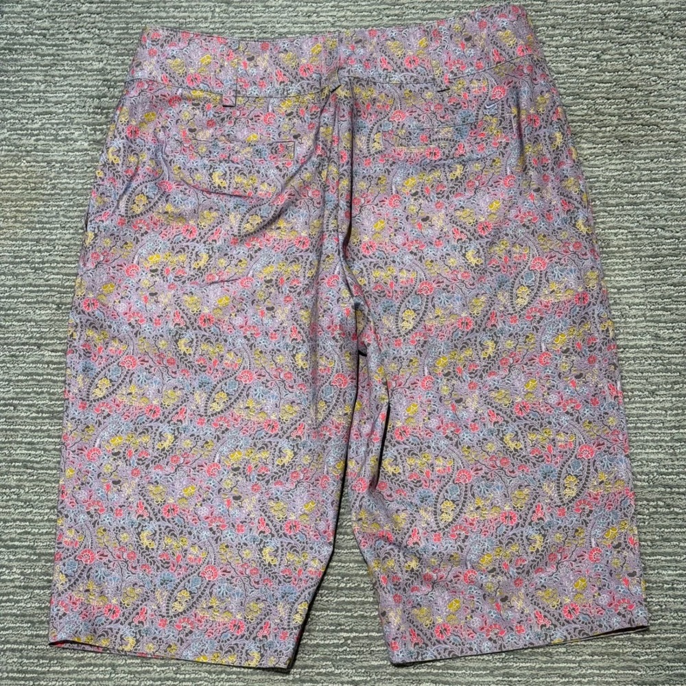 Nike Golf Womens Paisley Floral Fit Dry Shorts Purple Pink Size 12 Performance - Picture 2 of 7